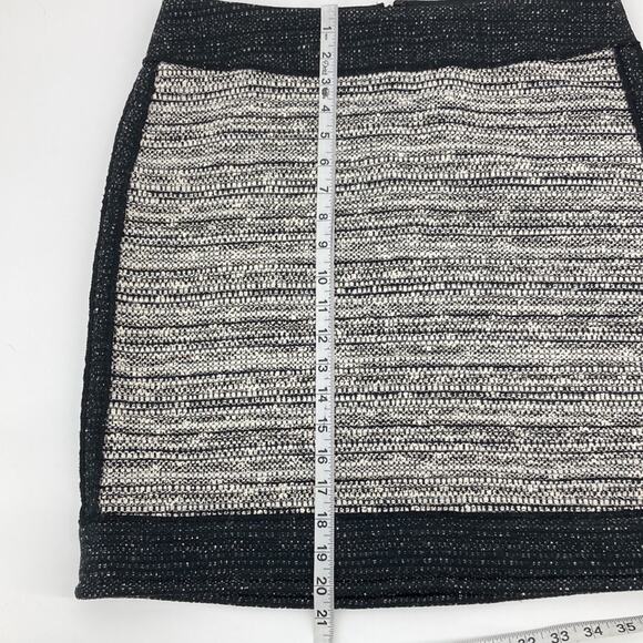 Worth Womens Black White Tweed Panel A-Line Skirt Size 8 - Picture 15 of 16